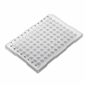 0.1mL PCR Plaat, 96-wells, Semi-Skirt, Witte Tube + Clear Frame
