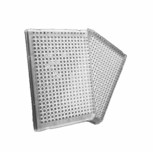40uL PCR Plaat, 384-wells, Full-Skirt, Witte Tube + Clear Frame