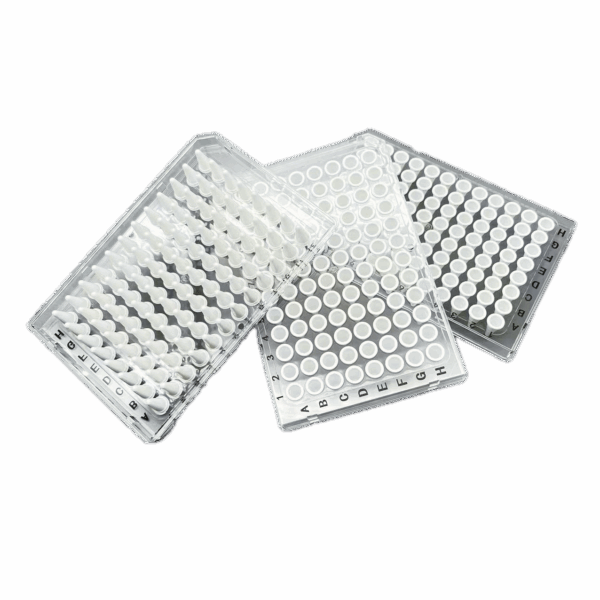 0.2mL PCR Plaat, 96-wells, Full-Skirt, Witte Tube + Clear Frame (Zwarte Markering) - Image 2