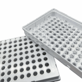 0.2mL PCR Plaat, 96-wells, Full-Skirt, Clear Tube + Wit Frame (Zwarte Markering)