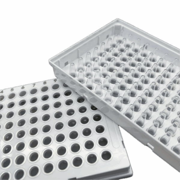 0.1mL PCR Plaat, 96-wells, Full-Skirt, Clear Tube + Wit Frame (Zwarte Markering) - Image 4