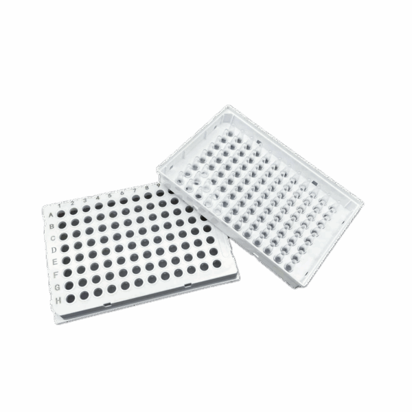 0.1mL PCR Plaat, 96-wells, Full-Skirt, Clear Tube + Wit Frame (Zwarte Markering) - Image 2