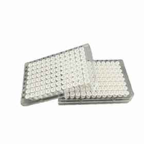 0.1mL PCR Plaat, 96-wells, Full-Skirt, Witte Tube + Clear Frame (Zwarte Markering)