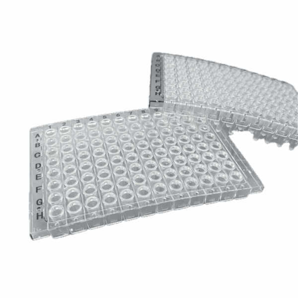 0.2mL PCR Plaat, 96-wells, Semi-Skirt, Clear Tube + Clear Frame (Scheurbaar) - Image 2