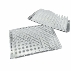 0.2mL PCR Plaat, 96-wells, Semi-Skirt, Clear Tube + Clear Frame (Scheurbaar)