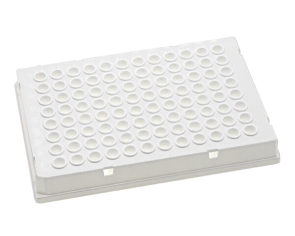 0.1mL PCR Plaat, 96-wells, Full-Skirt, Clear Tube + Wit Frame