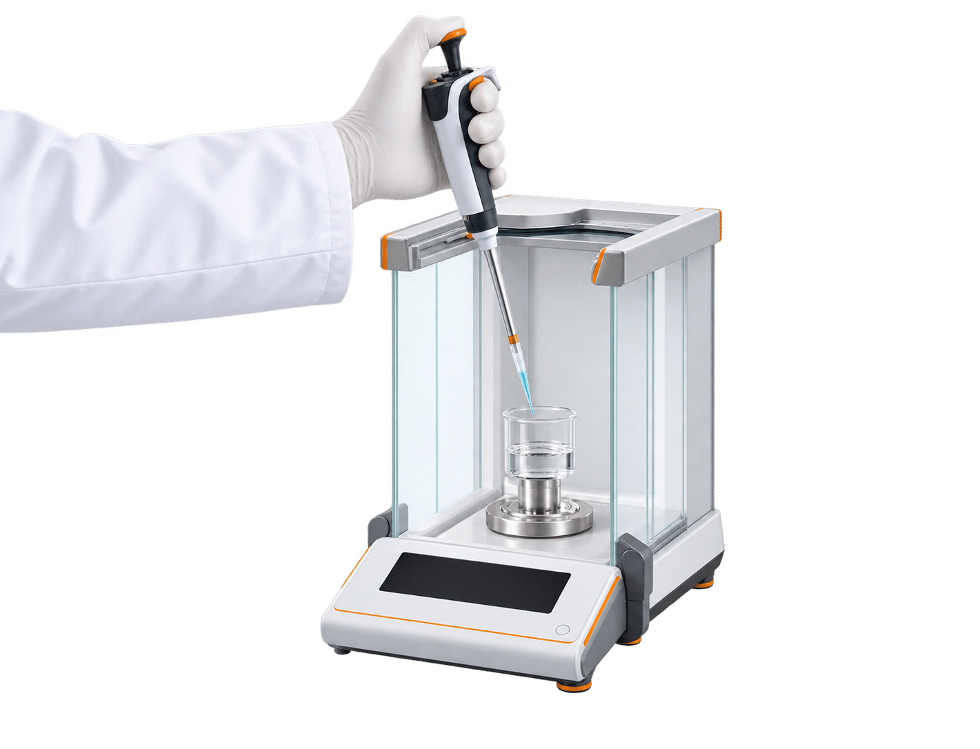 Pipetkalibratie van een handpipet in het laboratorium